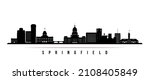 Springfield skyline horizontal banner. Black and white silhouette of Springfield, Ilinois. Vector template for your design. 