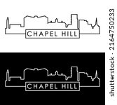 Chapel Hill, NC skyline. Linear style. Editable vector file.
