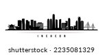 Incheon skyline horizontal banner. Black and white silhouette of Incheon, South Korea. Vector template for your design. 