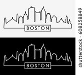 Boston Skyline. Linear Style....
