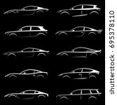 white cars silhouettes. can be... | Shutterstock .eps vector #695378110
