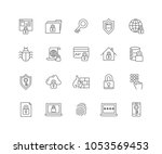 set of data security outline... | Shutterstock .eps vector #1053569453