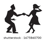 a black silhouette of a man and ... | Shutterstock .eps vector #1675860700