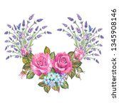 vintage flowers illustration... | Shutterstock . vector #1345908146