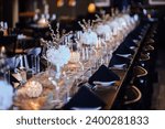Fine dining large table setting