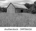 Pioneer Barn in a Field