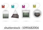 tea bags with black and green... | Shutterstock .eps vector #1090682006