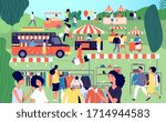 summer fair. festive food ... | Shutterstock .eps vector #1714944583