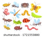 cartoon insects. fly bug  cute... | Shutterstock .eps vector #1721553880