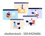 home office exercise. work... | Shutterstock .eps vector #1814424686