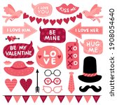 valentines day photo booth... | Shutterstock . vector #1908054640