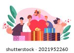 gift donations. share gifts and ... | Shutterstock .eps vector #2021952260