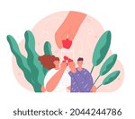 donation concept. love share ... | Shutterstock .eps vector #2044244786