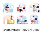office syndrome. stretching... | Shutterstock . vector #2079710209