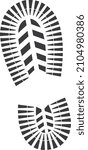 shoe sole black stamp. foot... | Shutterstock .eps vector #2104980386
