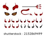 red devil horn. satanic horns... | Shutterstock . vector #2152869499