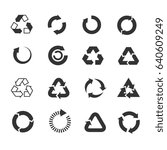 recycle icons set. triangle and ... | Shutterstock . vector #640609249