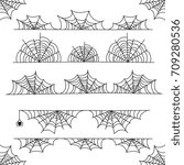 halloween cobweb vector frame... | Shutterstock .eps vector #709280536