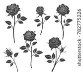 rose buds silhouettes. flowers... | Shutterstock . vector #782775226