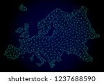 polygonal mesh map of europe.... | Shutterstock .eps vector #1237688590