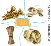 pasta set illustration. vector... | Shutterstock .eps vector #480352750