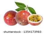 passion fruit isolated on a... | Shutterstock . vector #1354173983