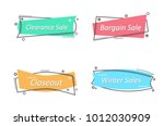 flat linear promotion ribbon... | Shutterstock .eps vector #1012030909