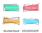 flat linear promotion ribbon... | Shutterstock .eps vector #1012031029