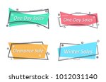 flat linear promotion ribbon... | Shutterstock .eps vector #1012031140
