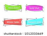  flat linear promotion ribbon... | Shutterstock .eps vector #1012033669