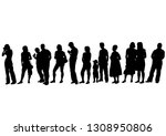 big crowds people on white... | Shutterstock .eps vector #1308950806