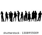 big crowds people on white... | Shutterstock . vector #1308955009