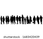 big crowds people on street.... | Shutterstock . vector #1683420439