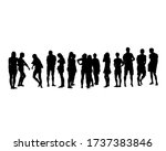 young men and women on vacation.... | Shutterstock .eps vector #1737383846