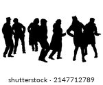 big crowds people walking on... | Shutterstock .eps vector #2147712789