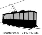 old tram on the street.... | Shutterstock . vector #2147747333