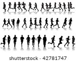 drawing running athletes.... | Shutterstock . vector #42781747