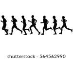 people athletes on running race ... | Shutterstock .eps vector #564562990