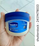 Small photo of Kediri, Indonesia, January 30-2024 , skin moisturizing cream with the Vaseline brand