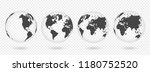 set of transparent globes of... | Shutterstock .eps vector #1180752520