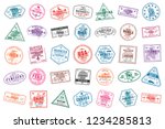 airport  vector  set  stamp ... | Shutterstock .eps vector #1234285813