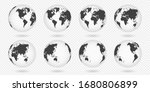 set of transparent globes of... | Shutterstock .eps vector #1680806899