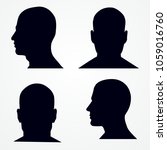 silhouette of a man's head.... | Shutterstock .eps vector #1059016760