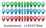 shiny colorful metal realistic... | Shutterstock .eps vector #1195357846