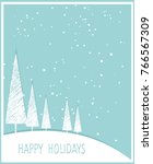 holiday landscape card. merry... | Shutterstock .eps vector #766567309