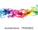 Colored Smoke Isolated On White ...