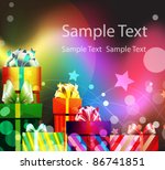  gift boxes on a bright... | Shutterstock .eps vector #86741851