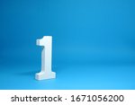 No. 1 ( One ) Isolated Blue  Background with Copy Space - Number 1 Percentage or Promotion success and the best winner Concept - First onject