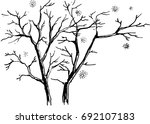 trunks of bare trees. graphic... | Shutterstock .eps vector #692107183