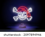 skull in red bandana and bones... | Shutterstock .eps vector #2097894946